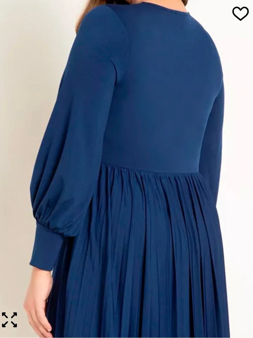 Elloquii Beautiful Blue Women's Knot Front Pleated Skirt Dress - Picture 3 of 10